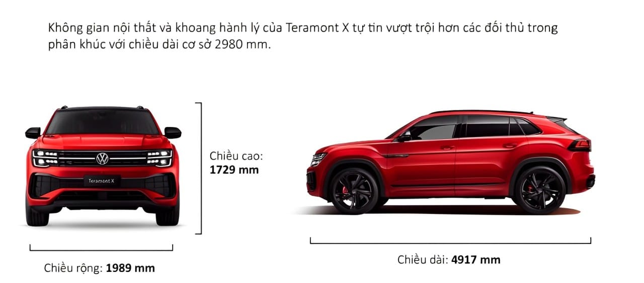 Kích thước xe Volkswagen Teramont X